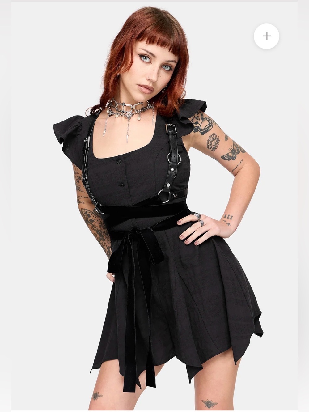 NWT Disturbia Elindra Ruffle Neck Button Up Playsuit / Dress - size 10 - Picture 2 of 10